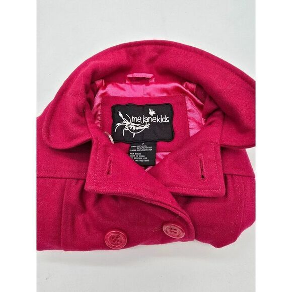 Me Jane Kids Fuchsia Double-Breasted Wool & Polyester Coat With Bow Back Size 7 - Picture 5 of 5